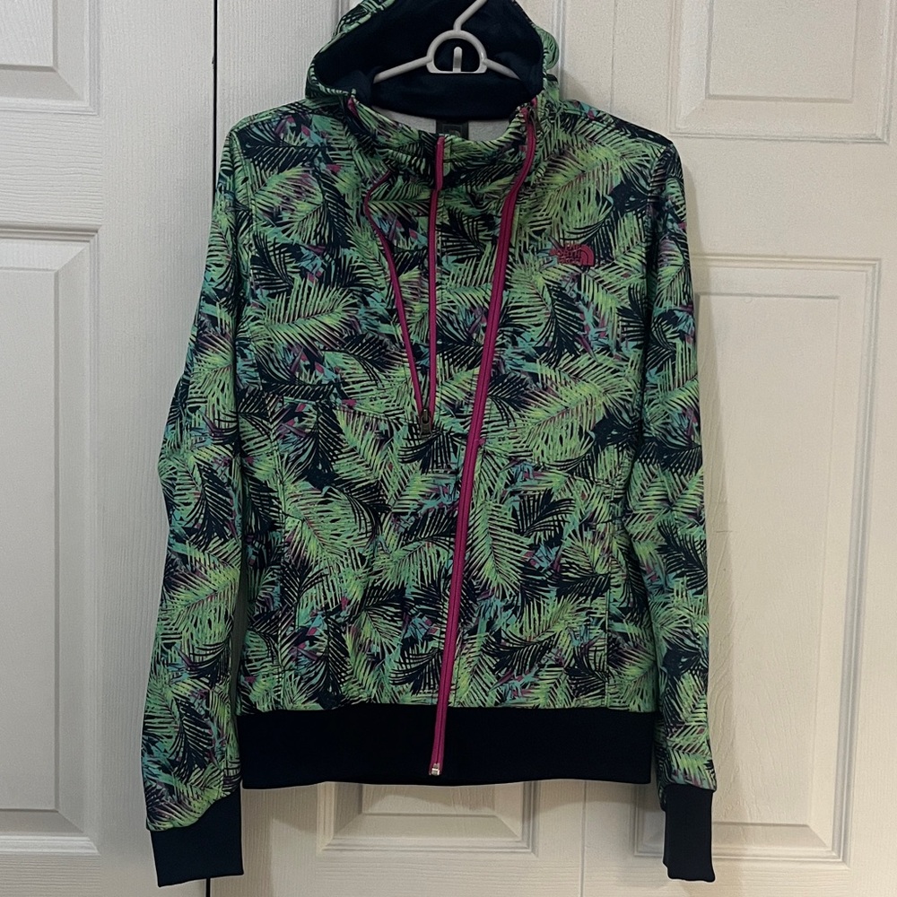 NWOT The North Face Green Leaf Print Bomber Jacket
